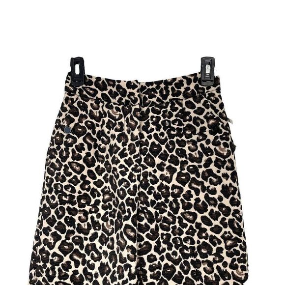 NEW Anthropologie Maeve Kate Leopard Jacquard cropped Trousers pants Size 00 wid - Picture 3 of 10